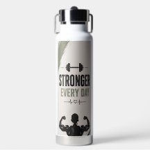 Bouteille d'eau de fitness Plus forte chaque jour