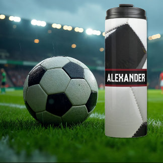 Bouteille d'eau de football personnalisée avec nom