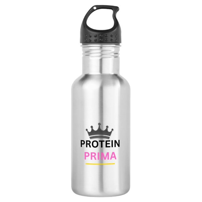 Bouteille d'eau de gym Protein Prima – Acier inoxy (Devant)