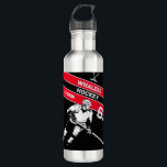 Bouteille d'eau de hockey personnalisée<br><div class="desc">Personnalisez cette bouteille d'eau de hockey avec votre nom d'équipe,  le nom et le numéro de votre joueur Ne saisissez aucun nom ou numéro si vous ne voulez pas de nom ou de numéro</div>