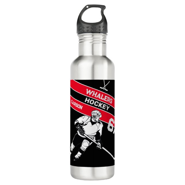 Bouteille d'eau de hockey personnalisée (Devant)
