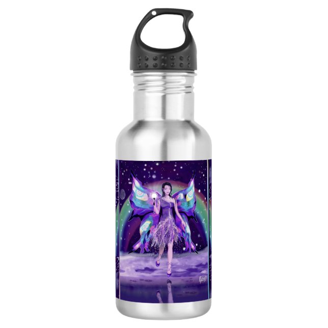 Bouteille d'eau de la Fée de la Pluie Violette (Devant)