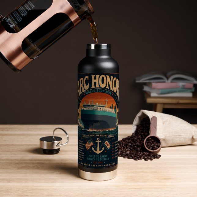Bouteille d'eau de la tournée mondiale ARC Honor 2 (Café (pivotée))
