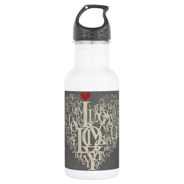 Bouteille d'eau de l'amour (Devant)