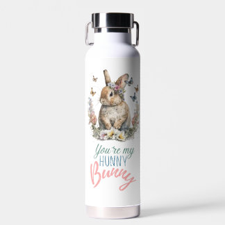 Bouteille d'eau de lapin floral