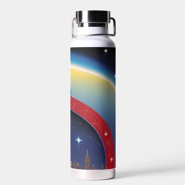 Bouteille d'eau de Noël brillante (Arrière)