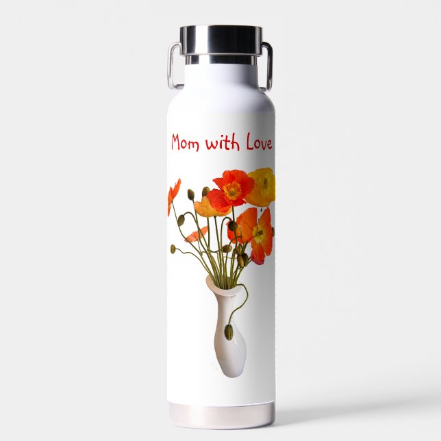Bouteille d'eau de pépites de couleur rouge et fra (Avant)