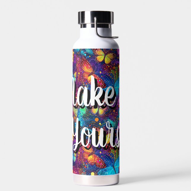 Bouteille d'eau de rêve papillon capricieux esthét (Gauche)