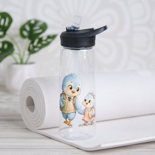 Bouteille d'eau de sport Frère Oiseau Mignon (Yoga (pivotée))