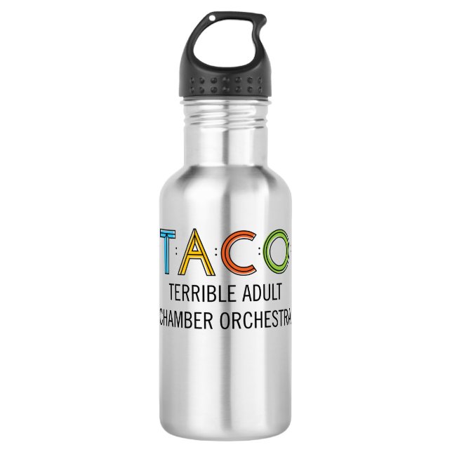 Bouteille d'eau de TACO (18 onces), acier (Devant)
