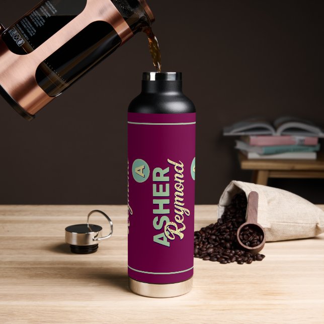 Bouteille d'eau de vin avec nom (Café)