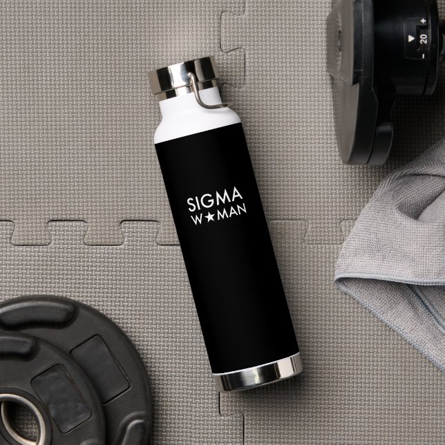 Bouteille D'eau Déclaration d'état d'esprit de la femme Sigma Noir (Salle de sport (pivotée))