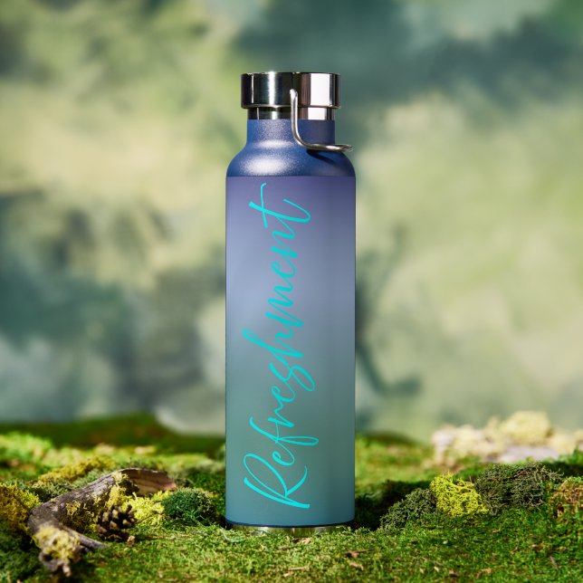 Bouteille D'eau Décor Bleu Avec Rafraîchissement Du Texte (Extérieur)