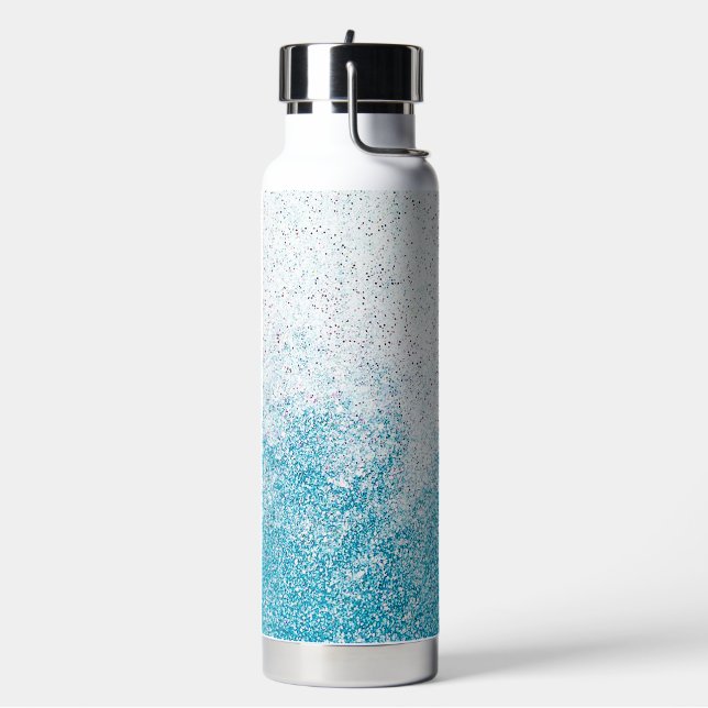 Bouteille D'eau Dégradé pailleté bleu et blanc (Gym)