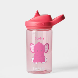 Bouteille d'eau d'éléphant rose personnalisée