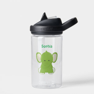 Bouteille d'eau d'éléphant vert personnalisée