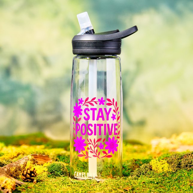 Bouteille D'eau Demeurez un devis de motivation florale positif (Créateur téléchargé)