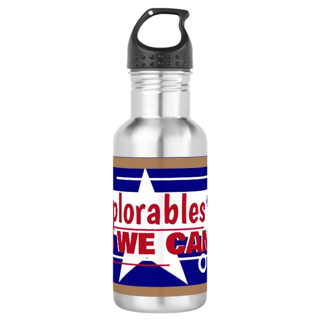 Bouteille D'eau Déplorables Oui Nous Pouvons (Devant)