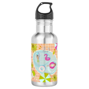 Bouteille D'eau Des filles et des garçons du bikini jouant au jeu