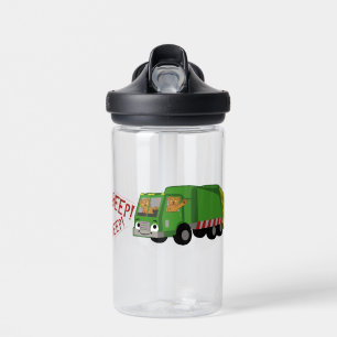 Bouteille D'eau Des ours conduisant un camion-poubelle