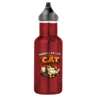 Bouteille D'eau Désolé pour le retard – Mon chat était assis sur m