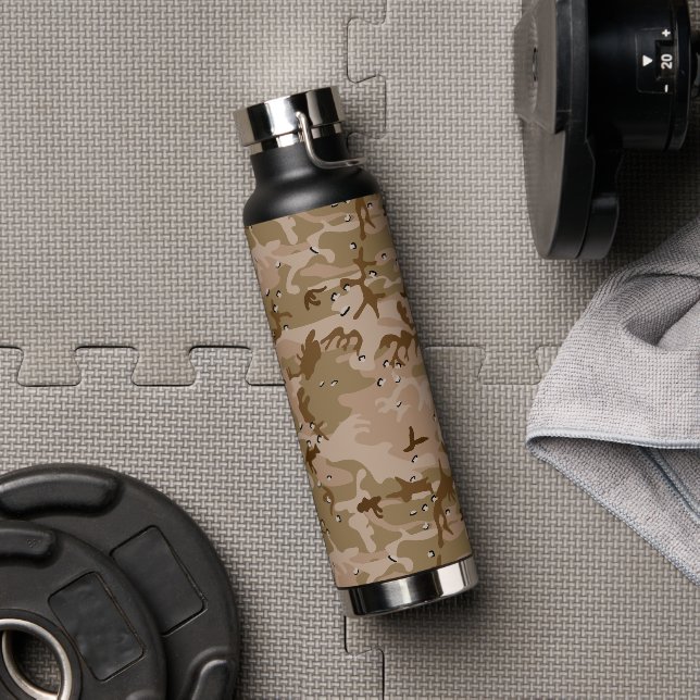 Bouteille D'eau Dessert Camouflage avec galets, Militaire, Armée (Couvercle)