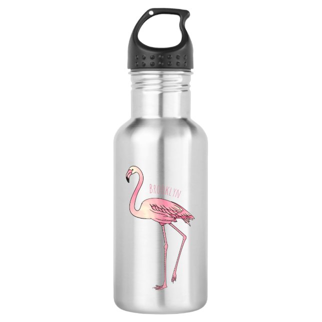 Bouteille D'eau dessin animé d'oiseau Flamant rose (Devant)