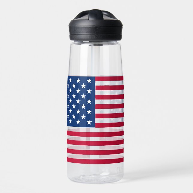 Bouteille D'eau Dessin de fierté du drapeau américain USA (Avant)