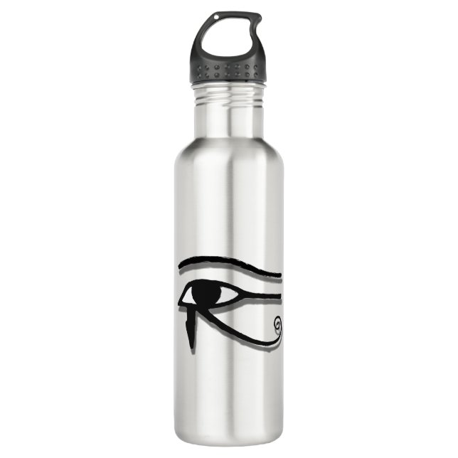 Bouteille D'eau Dessin D'Encre Symbole Égyptien Oeil De Horus (Devant)