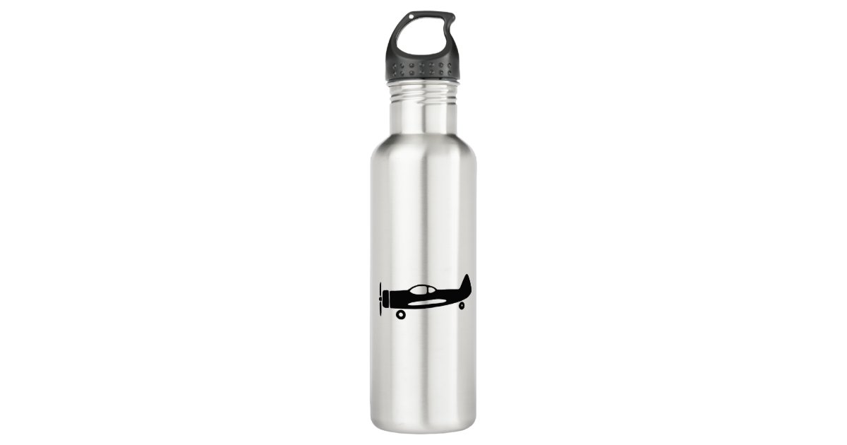 Bouteille D Eau Dessin Noir Et Blanc D Avion Zazzle Fr
