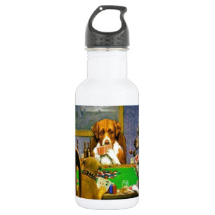 Bouteille D'eau Destin d'humour de cartes de tisonnier d'animaux