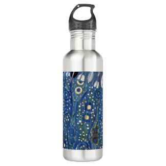 Bouteille D'eau Détail de la peinture d'argent Klimt Blue Gold