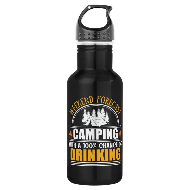 Bouteille D'eau Devis de camping amusant (Devant)