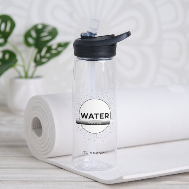 Bouteille D'eau Devis d'eau Énergie Solaire | Nom personnalisé (Yoga (pivotée))