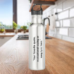 Bouteille D'eau Devis personnalisé moderne<br><div class="desc">Créez votre propre bouteille d'eau de devis personnalisée. Grand cadeau personnalisé ajoutez simplement votre propre texte. Caractéristiques de la typographie minimaliste simple.</div>