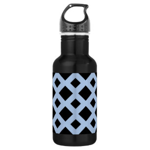 Bouteille D'eau Diamants noirs sur Bleu clair