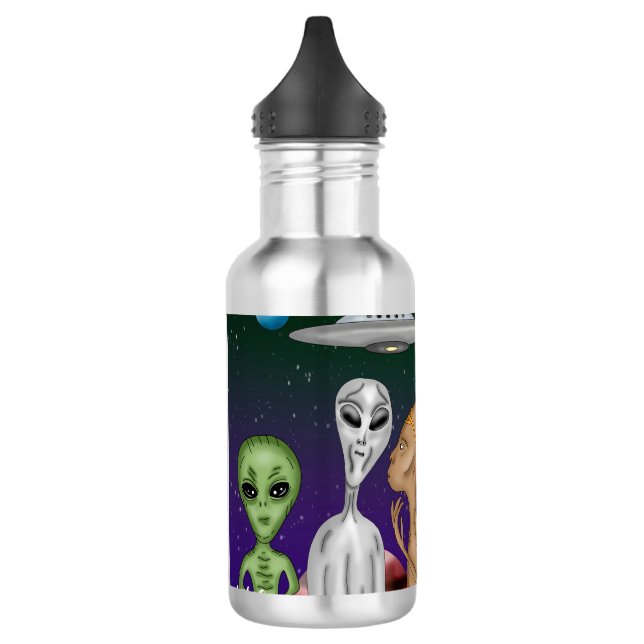 Bouteille D'eau Différentes espèces extraterrestres, OVNI, planète (Gauche)