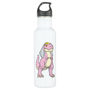 Bouteille D'eau Dinosaur mariée au Mariage avec Voile