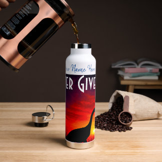 Bouteille D'eau Dinosaur Nom et texte personnalisés