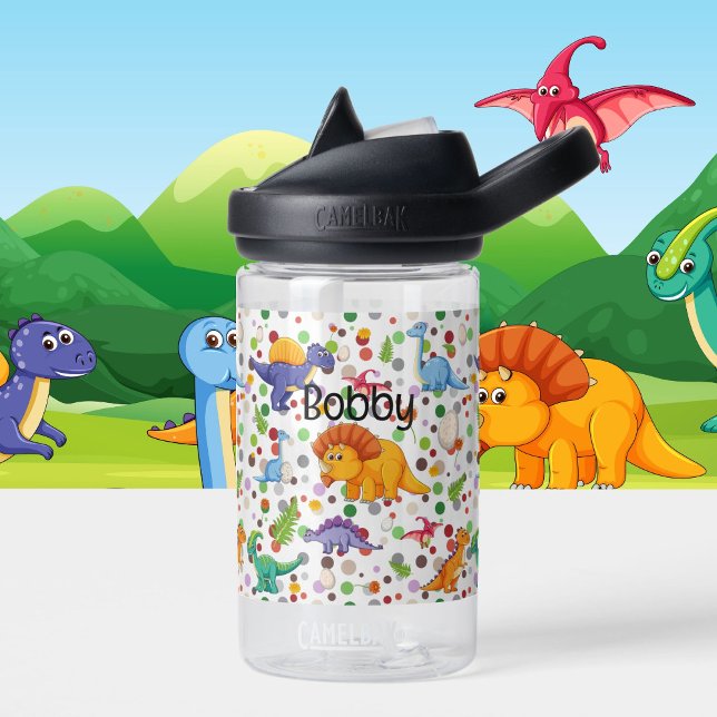 Bouteille D'eau Dinosaur Toddler Personnaliser Nom Eau Durable Bo (Créateur téléchargé)