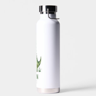 Bouteille D'eau Dinosaure Aquarelle Cute Avec Nom Enfant