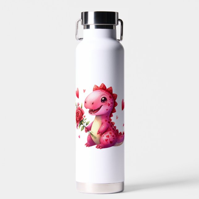 Bouteille D'eau Dinosaure de la Saint Valentin (Avant)