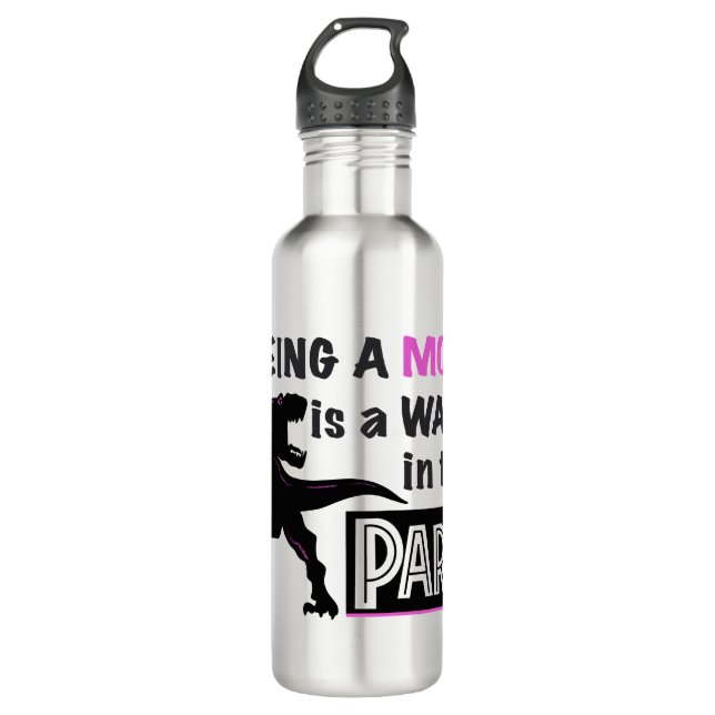 Bouteille D'eau Dinosaure drôle Être maman est une promenade dans  (Devant)