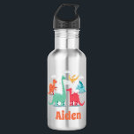 Bouteille D'eau Dinosaure Monogrammé<br><div class="desc">Dinosaure Bouteille d'eau en acier inoxydable monogrammé Ce dessin de dinosaure présente une variété de dinosaures colorés avec des nuages. Personnalisez la bouteille d'eau avec votre nom ou votre propre message. Visitez notre boutique pour la coordination des accessoires.</div>