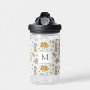 Bouteille D'eau Dinosaures Enfants Dessinés à la Main Boho Monogra