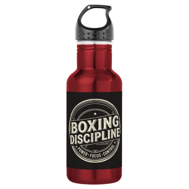 Bouteille D'eau Discipline de boxe Motivation Vintage Gym (Devant)
