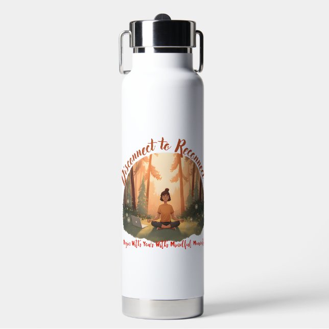 Bouteille D'eau Disconnect to reconnect forest meditation art (Salle de sport)