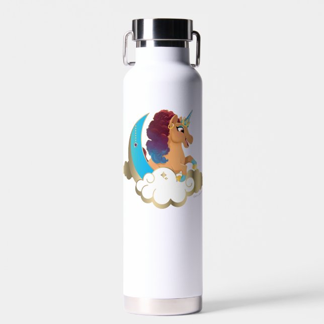 Bouteille D'eau Divine la licorne | Lune et nuages (Avant)