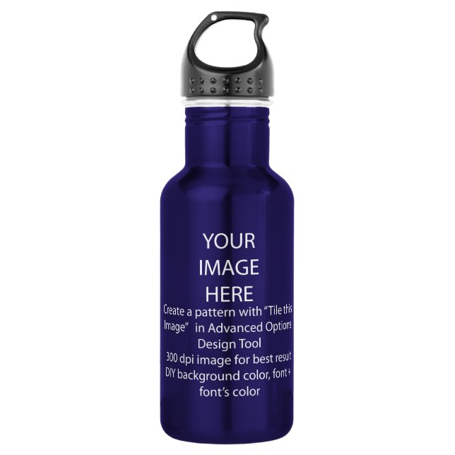 Bouteille D'eau do-it-yourself / Customiser ce bleu Cobalt (Devant)