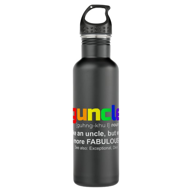 Bouteille D'eau Don Guncle pour Gay Uncle LGBT Pride Tee (Devant)